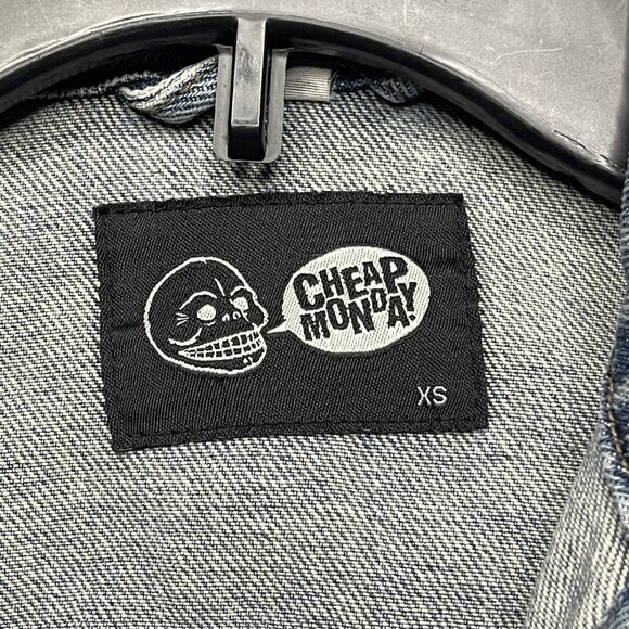 Cheap Monday Vital Blue Denim Jacket Heavy Worn XS - Picture 2 of 6